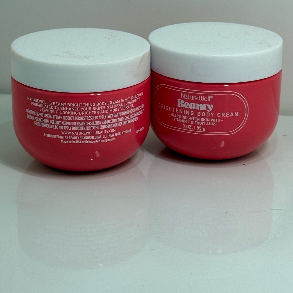 SET OF 2 NATUREWELL'S BEAMY BRIGHTENING CREAM 3 OZ JARS